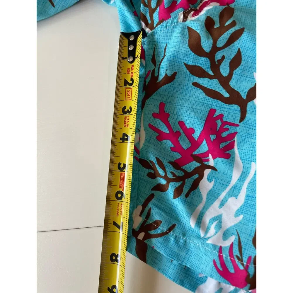 Peter Millar Swim Trunks Shorts Men's Size M Drawstring Lined Coral Seaweed